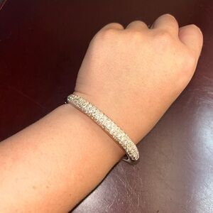 Silver Jeweled Clasp Bracelet